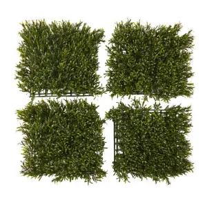 10.5" x 10.5" Rosemary Artificial Wall Mat UV Resistant  (Set of 4)