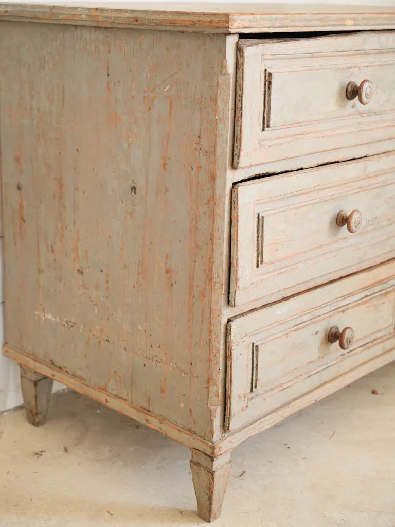 19th Century Swedish Gustavian Commode w/ blue patina 50½"