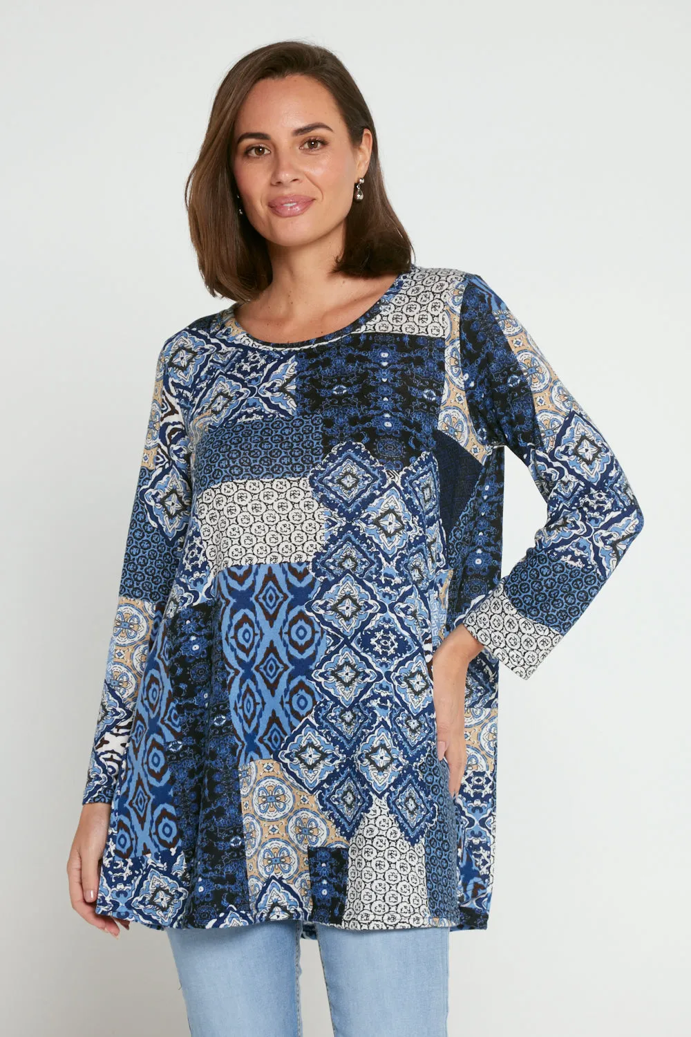 Barb Knit Top - Blue Ceramic