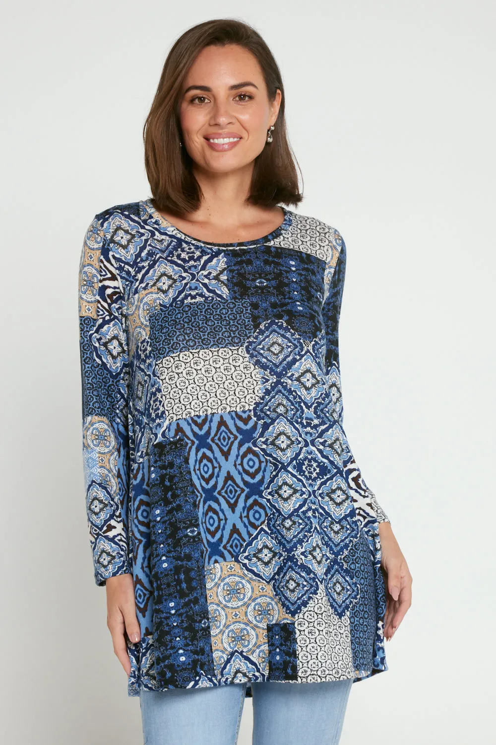 Barb Knit Top - Blue Ceramic