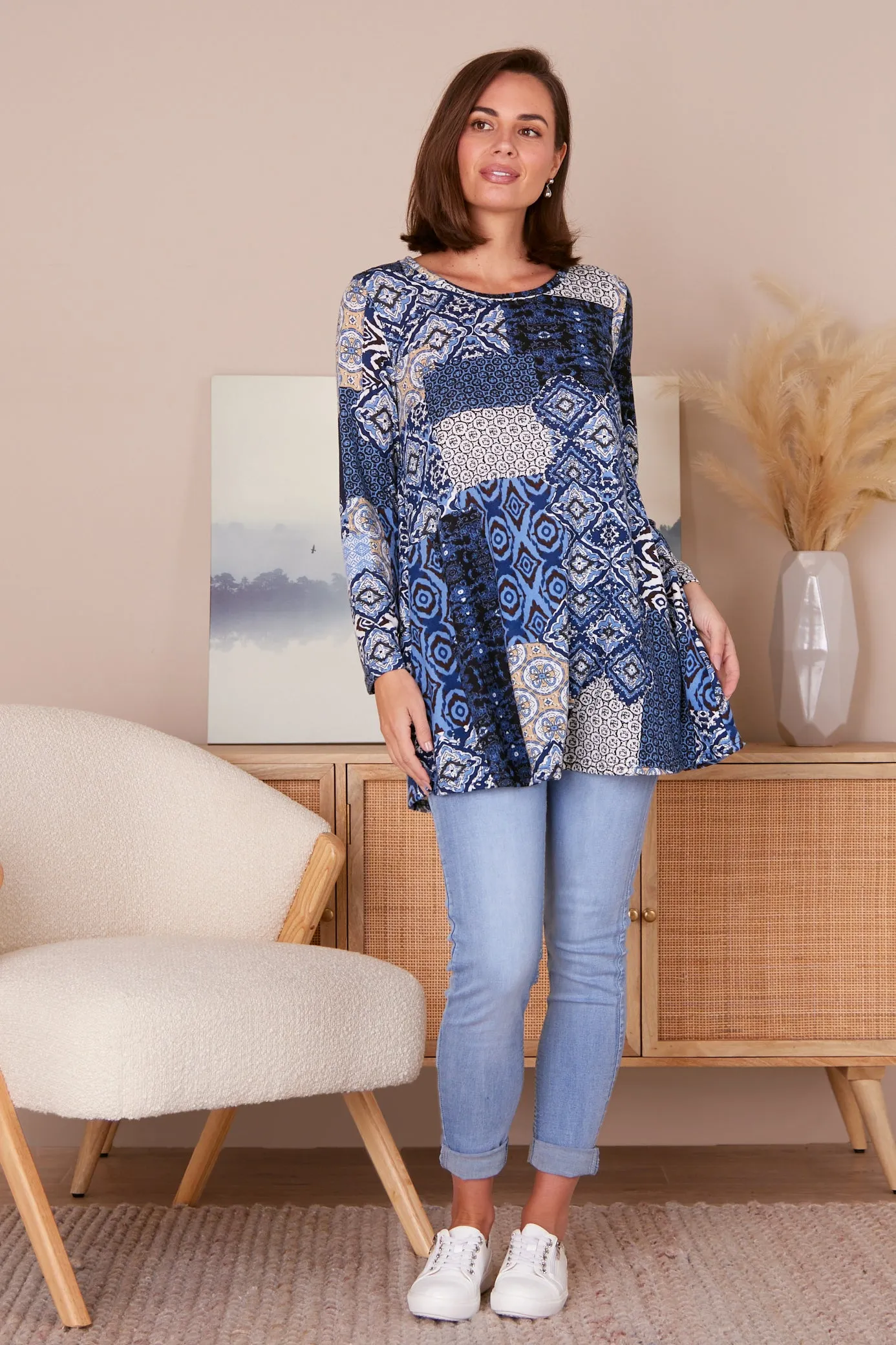 Barb Knit Top - Blue Ceramic