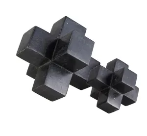 Black Puzzle Decor S/2