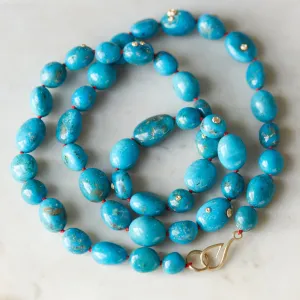 Blue Nile River Turquoise Ruthie B. Necklace with Barnacles