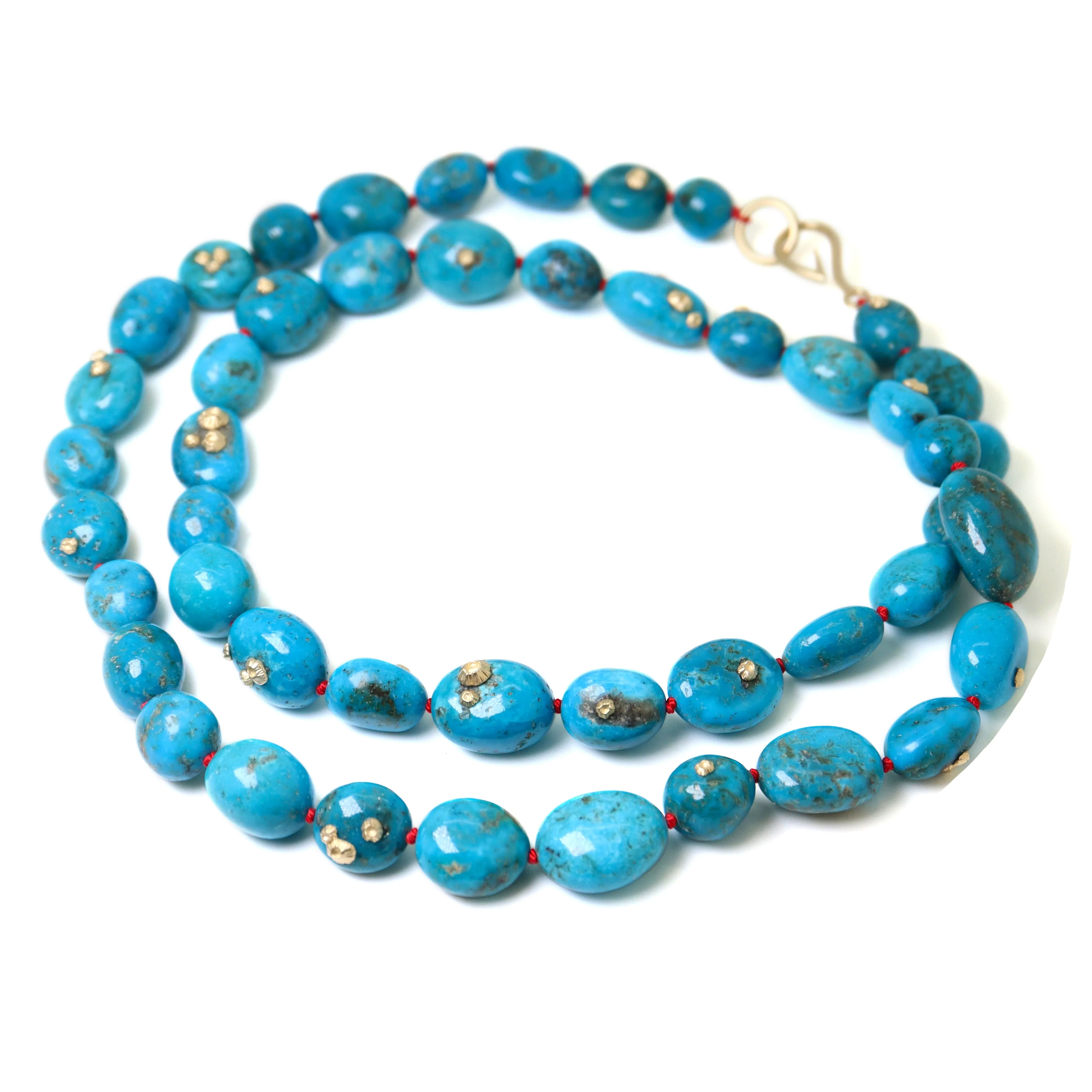 Blue Nile River Turquoise Ruthie B. Necklace with Barnacles