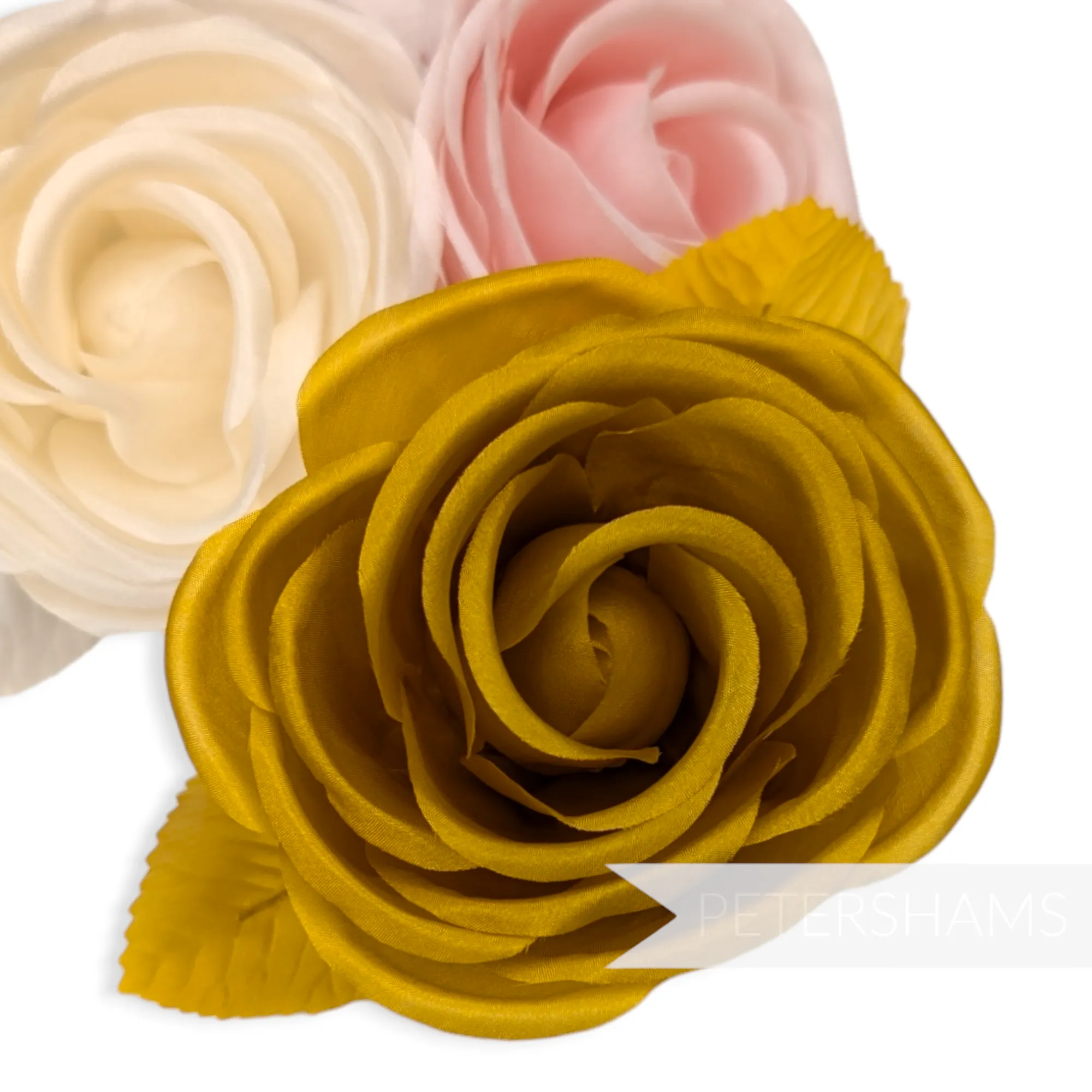 'Carmel' 9cm Silk Rose Flower Millinery Hat Mount