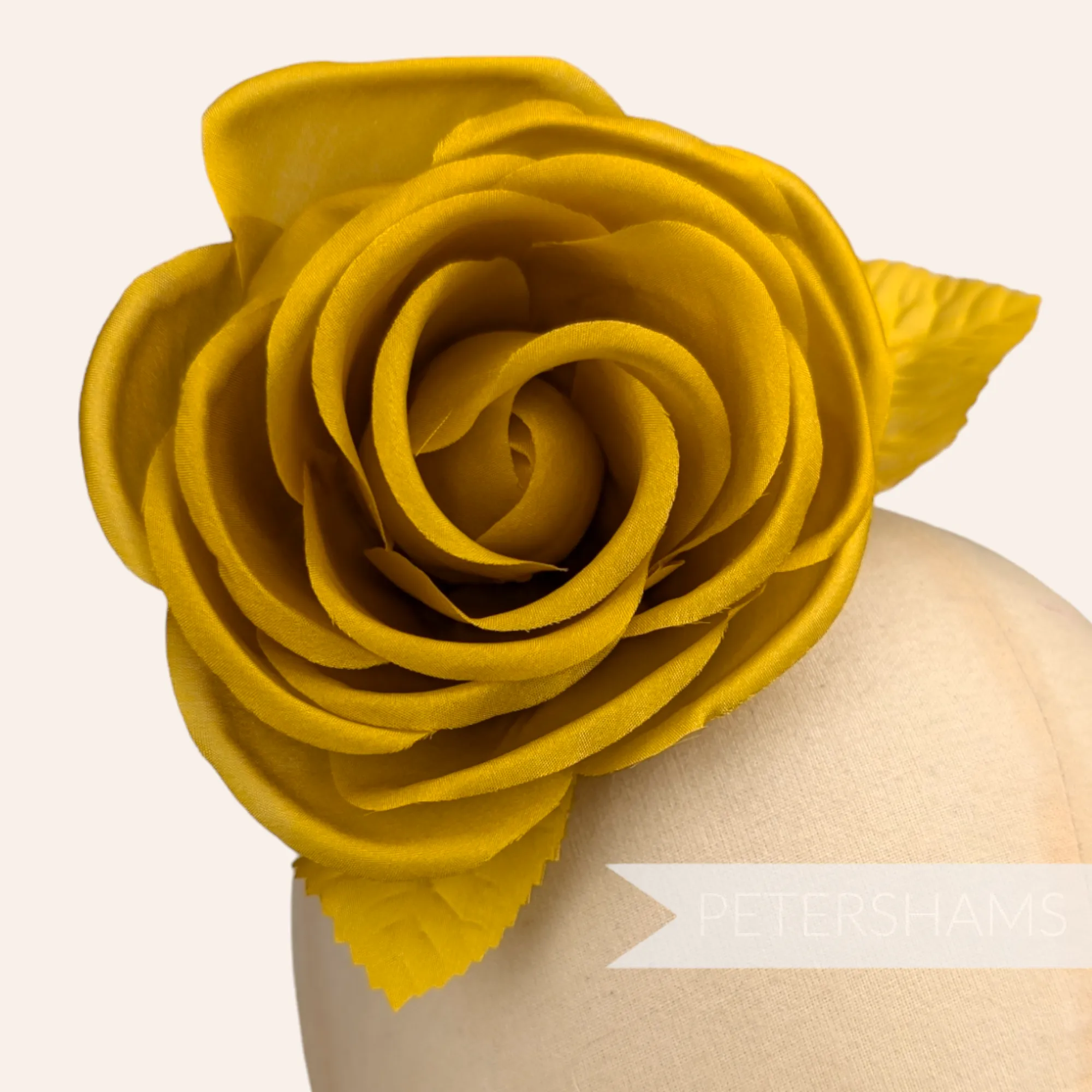 'Carmel' 9cm Silk Rose Flower Millinery Hat Mount