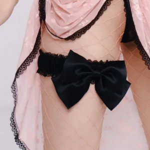 Clara Garter Black Ribbon and Silk