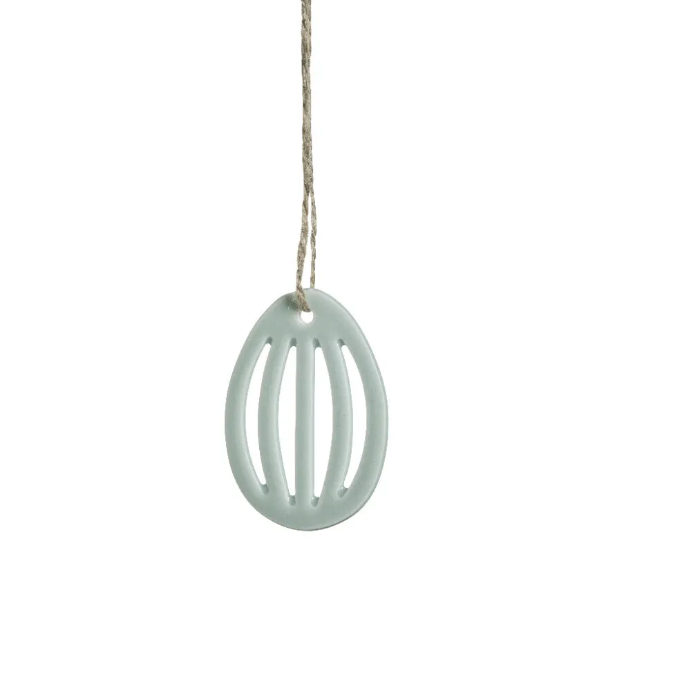 Dehlia ornament ceramics 5.2 cm sage green