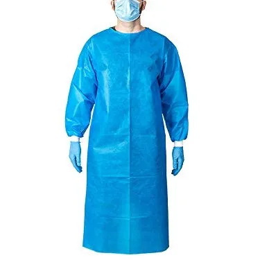 Ever Ready First Aid Disposable Isolation Gown Level 2 with Cuff, Non-Surgical, Blue