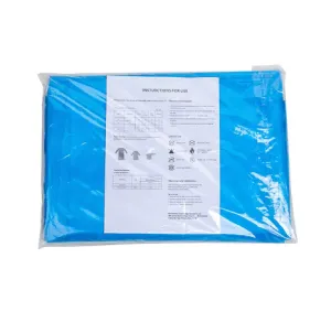 Ever Ready First Aid Disposable Isolation Gown Level 2 with Cuff, Non-Surgical, Blue