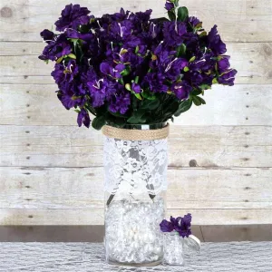 Gardenia Bush Artificial Silk Flowers - Purple