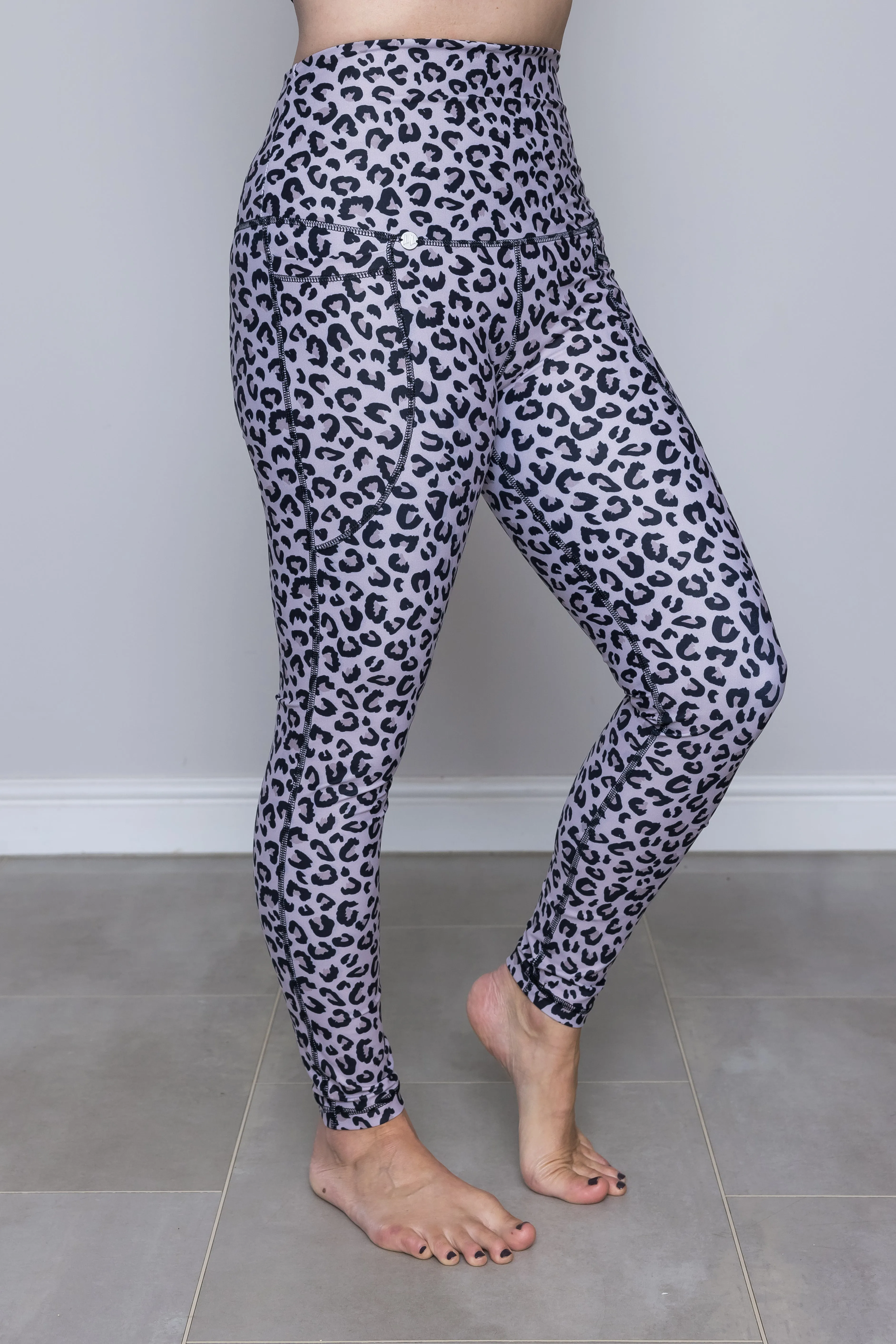 Greige Leopard 2 Pocket Full Leggings