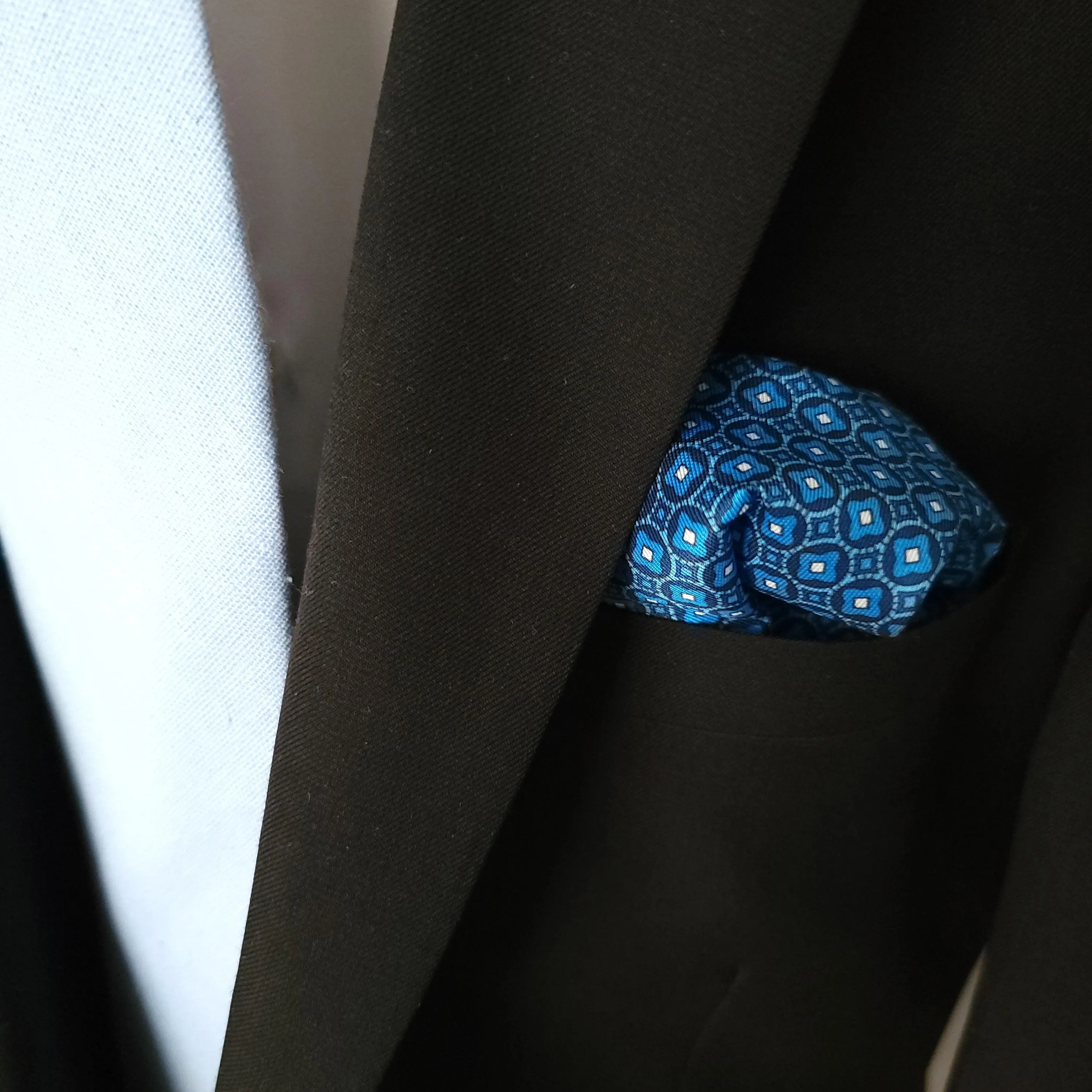 Light Blue Polka Dot Stylish and Elegant Silk Pocket Square