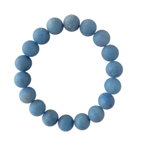 Matte Dark Blue Grey Jade 10mm Bracelet