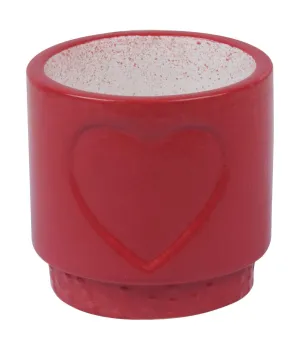 Modern Red Heart-Shaped Design Ceramic Plant Pots  | Compact Size