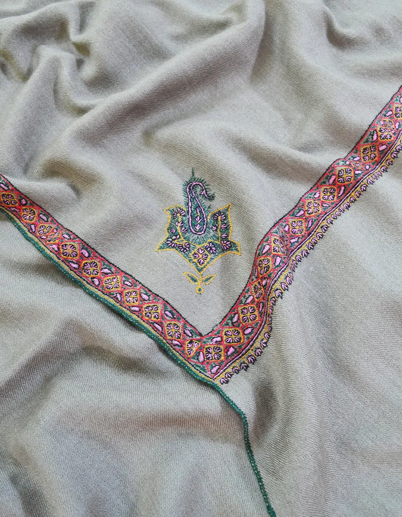 natural embroidery pashmina shawl 8534