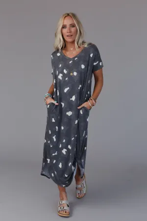 On The Prowl Leopard Maxi Dress - Black