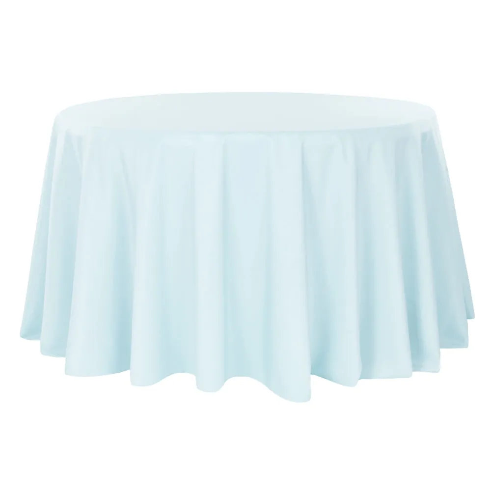 Polyester 108" Round Tablecloth - Baby Blue