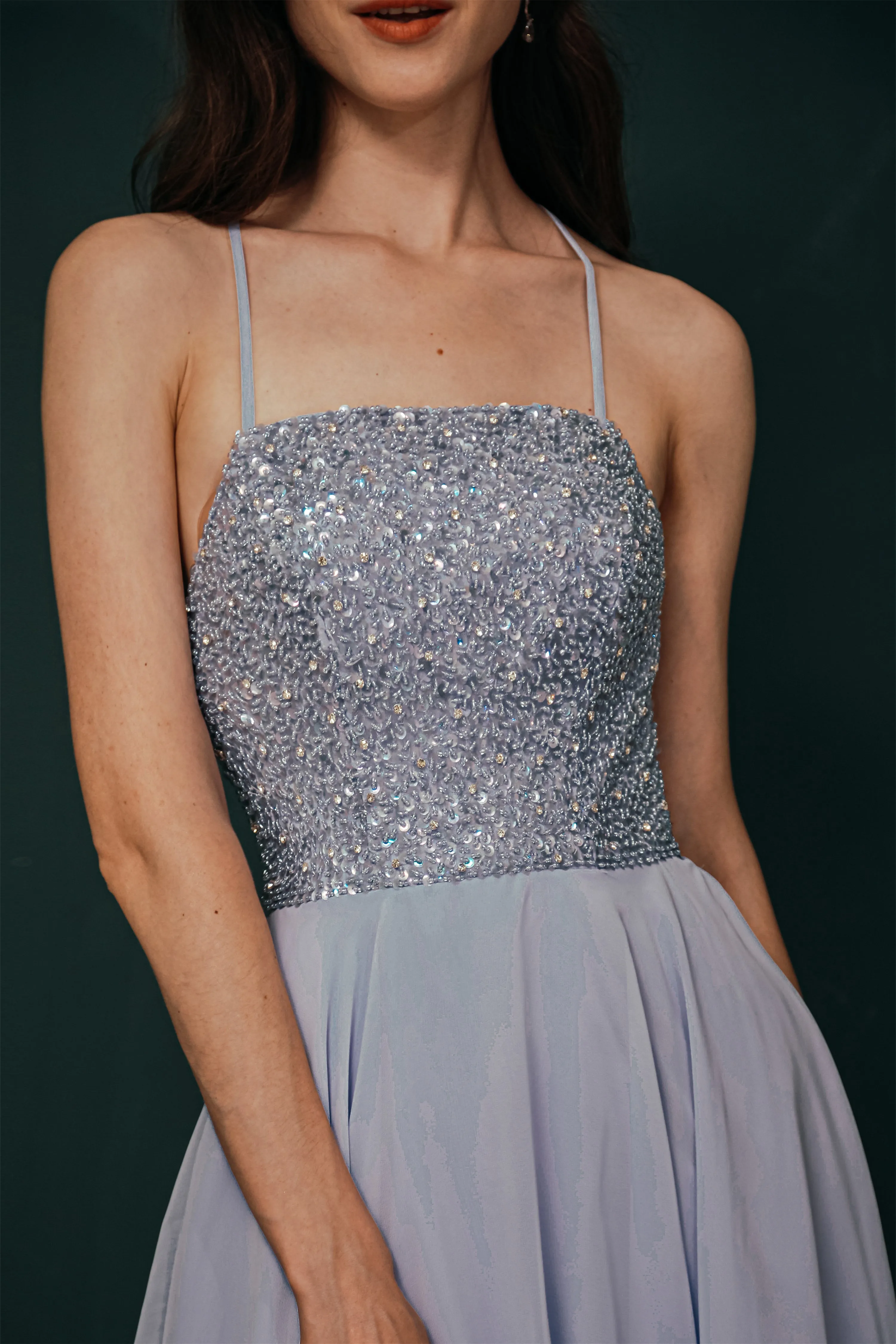 Short A-Line Strapless Beaded Chiffon Homecoming Dresses