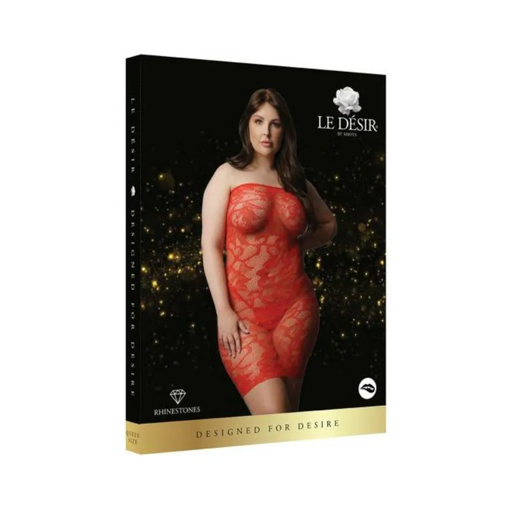 Shots Le Desir Star Rhinestone Dress Osx Red