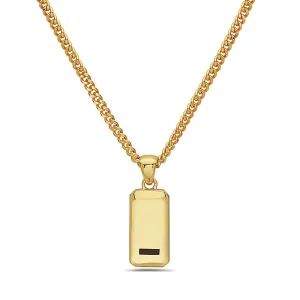 The Brick Necklace  - JOEY ZAUZIG SQUARE GOLD BAR SHAPE BLACK BAR NECKLACE