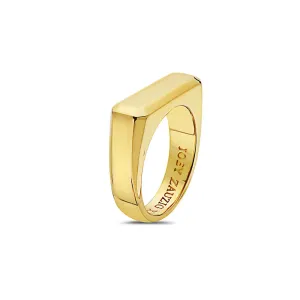 The Marie Ring  - JOEY ZAUZIG RECTANGULAR GOLD BAR SHAPE RING